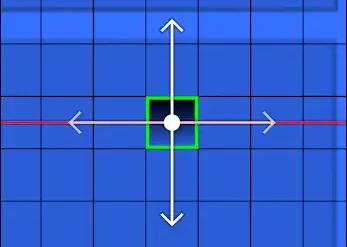 The move gizmo constrained on the x axis