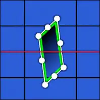 The scale gizmo constrained on the x axis